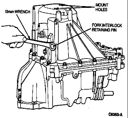 Fork interlock retaining bolt. REMOVE